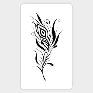 Black feather. Sticker